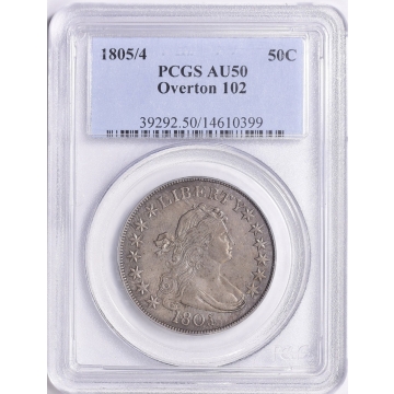 1805/4 50C Overton 102 Draped Bust Half Dollar PCGS AU50