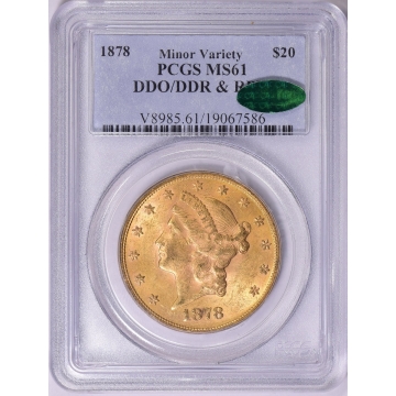 1878 Liberty Gold Double Eagle DDO/DDR & RPD PCGS MS-61 CAC