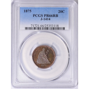 1875 20C J-1414 Pattern PCGS PR66RB