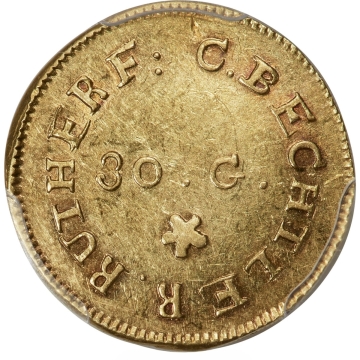 C Bechtler $1 30 Grains Bechtler (N. Carolina/Georgia) PCGS AU58