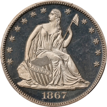 1867 50C Liberty Seated Half Dollar PCGS PR66