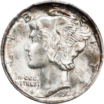 1938 10C Mercury Dime PCGS MS68