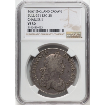 1667 ENGLAND ESC-35 CROWN NGC VF30, TOP POP, (1 of 3), KM422.3,ESC-371 (old 35)