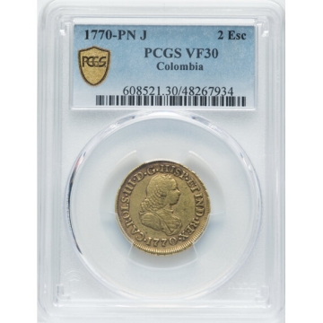 1770-PN J 2 Esc Colombia - Colombia PCGS VF30