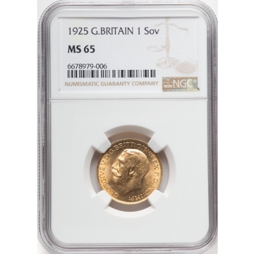 1925 G.BRITAIN 1SOV NGC MS65