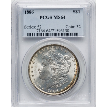 1886 $1 Morgan Dollar PCGS MS64