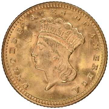 1874 Gold Dollar - Type 3 G$1 NGC MS65