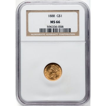 1888 Gold Dollar - Type 3 G$1 NGC MS66