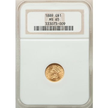 1889 Gold Dollar - Type 3 G$1 NGC MS65