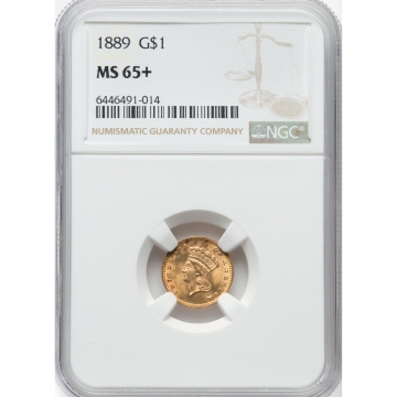 1889 Gold Dollar - Type 3 G$1 NGC MS65+