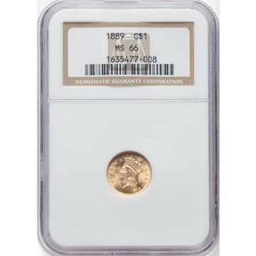 1889 Gold Dollar - Type 3 G$1 NGC MS66