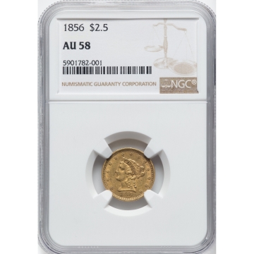 1856 Quarter Eagle $2.50 NGC AU58