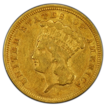 1854 $3 Three Dollar PCGS VF25