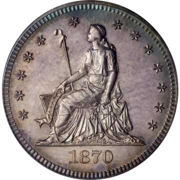 1870 Pattern Quarter Dollar. Judd-876, Pollock-973. Rarity-7-. Silver. Reeded Edge. Proof-64 (PCGS). CAC. OGH. Top Pop None Finer.