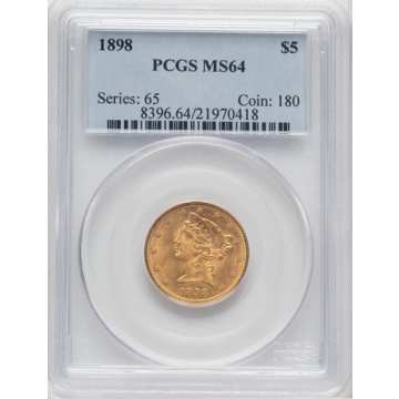 1898 $5 Liberty Head Half Eagle PCGS MS64