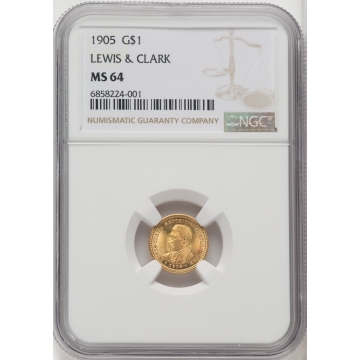 LEWIS & CLARK 1905 Gold Commemorative G$1 NGC MS64