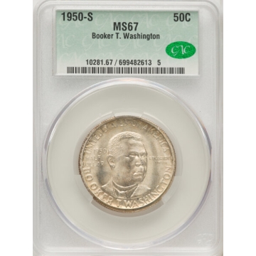 WASHINGTON, BOOKER T. 1950-S 50C Silver Commemorative CACG MS67