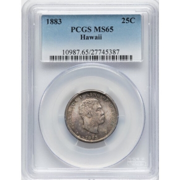 1883 25C Hawaii PCGS MS65