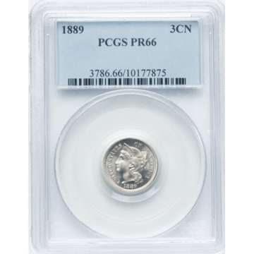 1889 3CN Three Cent Nickel PCGS PR66