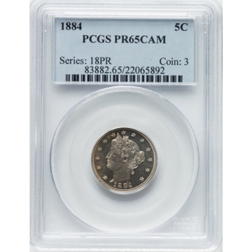 1884 5C Liberty Nickel PCGS PR65CAM pretty coin