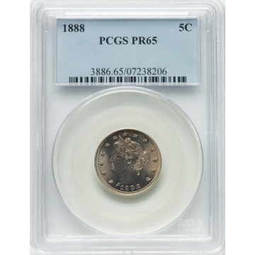 1888 5C Liberty Nickel PCGS PR65 great tone