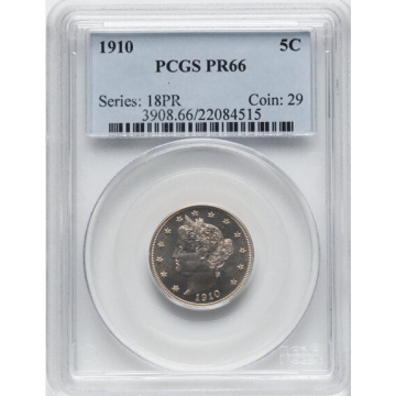 1910 5C Liberty Nickel PCGS PR66