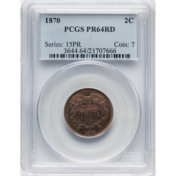 1870 2C Two Cent Piece PCGS PR64RD