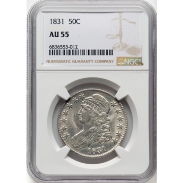 1831 Capped Bust, Lettered Edge 50C NGC AU55