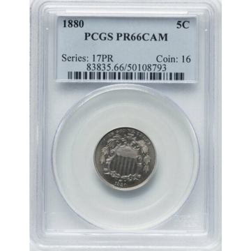 1880 5C Shield Nickel PCGS PR66CAM