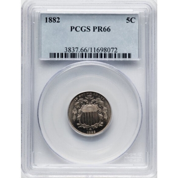 1882 5C Shield Nickel PCGS PR66