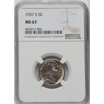 1937-S Buffalo Nickel Type 2 5C NGC MS67