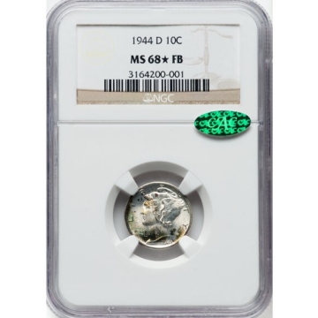 1944-D Mercury Dime 10C NGC MS68FB (CAC)  (only 5 graded higher)