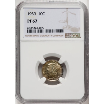 1939 Mercury Dime 10C NGC PR67