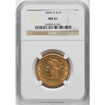 1894-O Eagle - Motto $10 NGC MS61