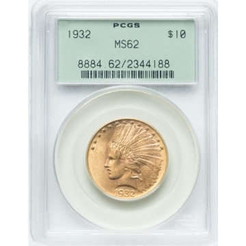 1932 $10 Indian Head PCGS MS62 (OGH)