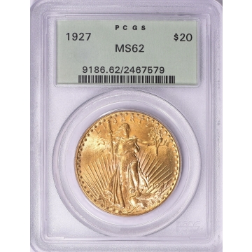 1927 $20 Saint Gaudens PCGS MS62 OGH