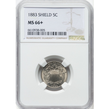 1883 Shield 5C NGC MS66+