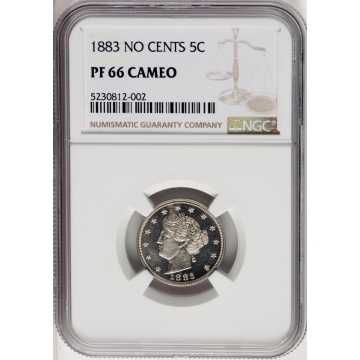 1883 NO CENTS Liberty Nickel 5C NGC PR66CAM