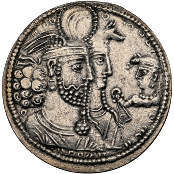 SASANIAN KINGDOM. Bahram (Varhran) II (AD 276-293). AR drachm (28mm, 3.71 gm, 2h). NGC AU Strike 4/5 Surface 3/5