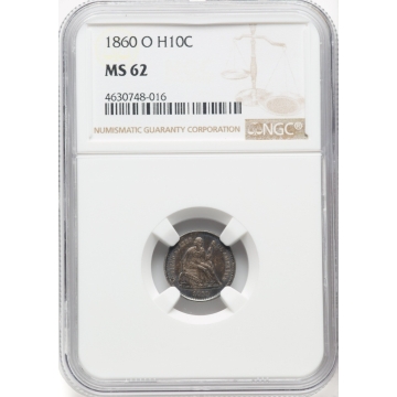 1860-O Seated Half Dime H10C NGC MS62