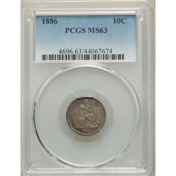 1886 10C Liberty Seated Dime PCGS MS63