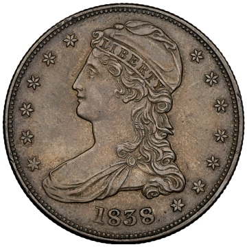 1838 Capped Bust, Reeded Edge 50C NGC AU55