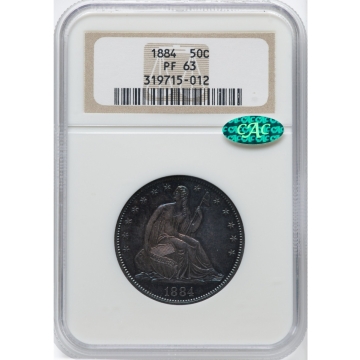 1884 Seated Liberty Half Dollar 50C NGC PR63 (CAC)