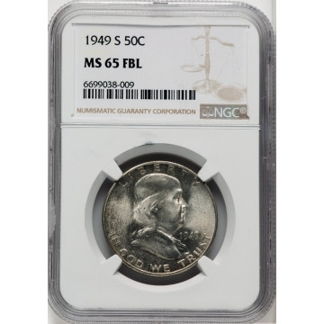 1949-S Franklin Half Dollar 50C NGC MS65FBL