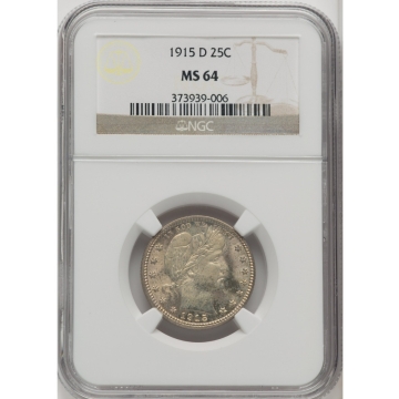 1915-D Barber Quarter 25C NGC MS64