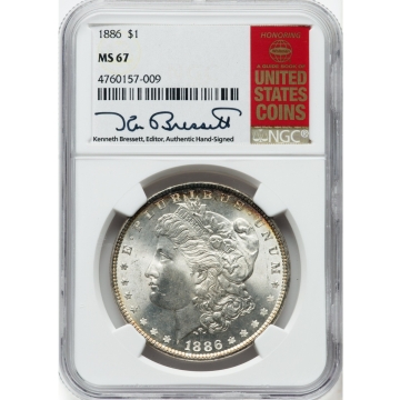 1886 Morgan Dollar S$1 NGC MS67