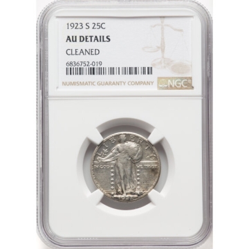 1923-S Standing Liberty Quarter 25C NGC AU Details - CLEANED