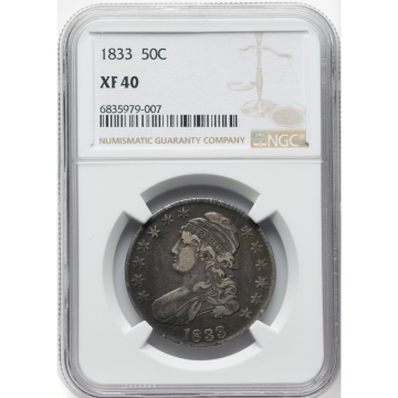 1833 Capped Bust, Lettered Edge 50C NGC XF40