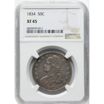 1834 Capped Bust, Lettered Edge 50C NGC XF45