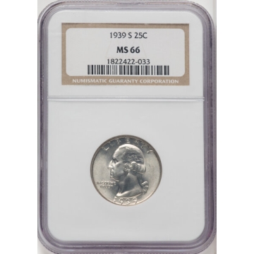 1939-S Washington Quarter 25C NGC MS66